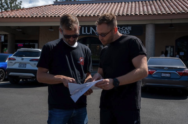 Site walkthrough — reviewing the facility floor plan